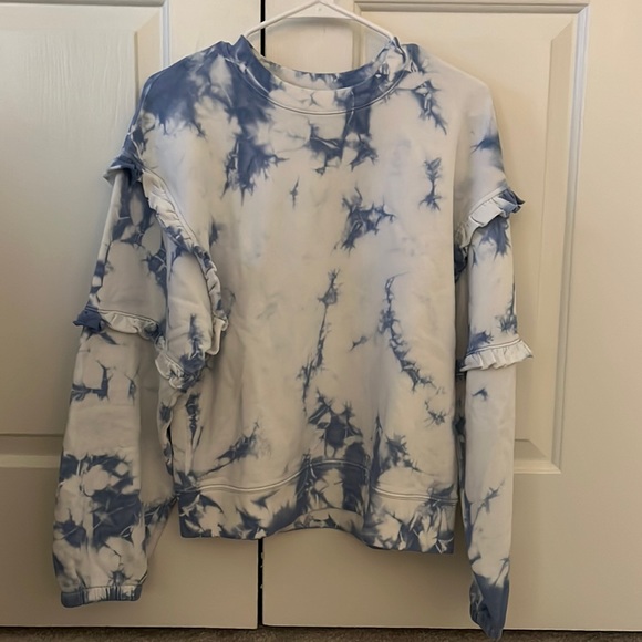 Rebecca Minkoff Blue & White Tie-Dye Sweatshirt - Picture 1 of 6